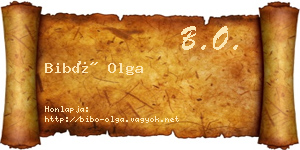 Bibó Olga névjegykártya
